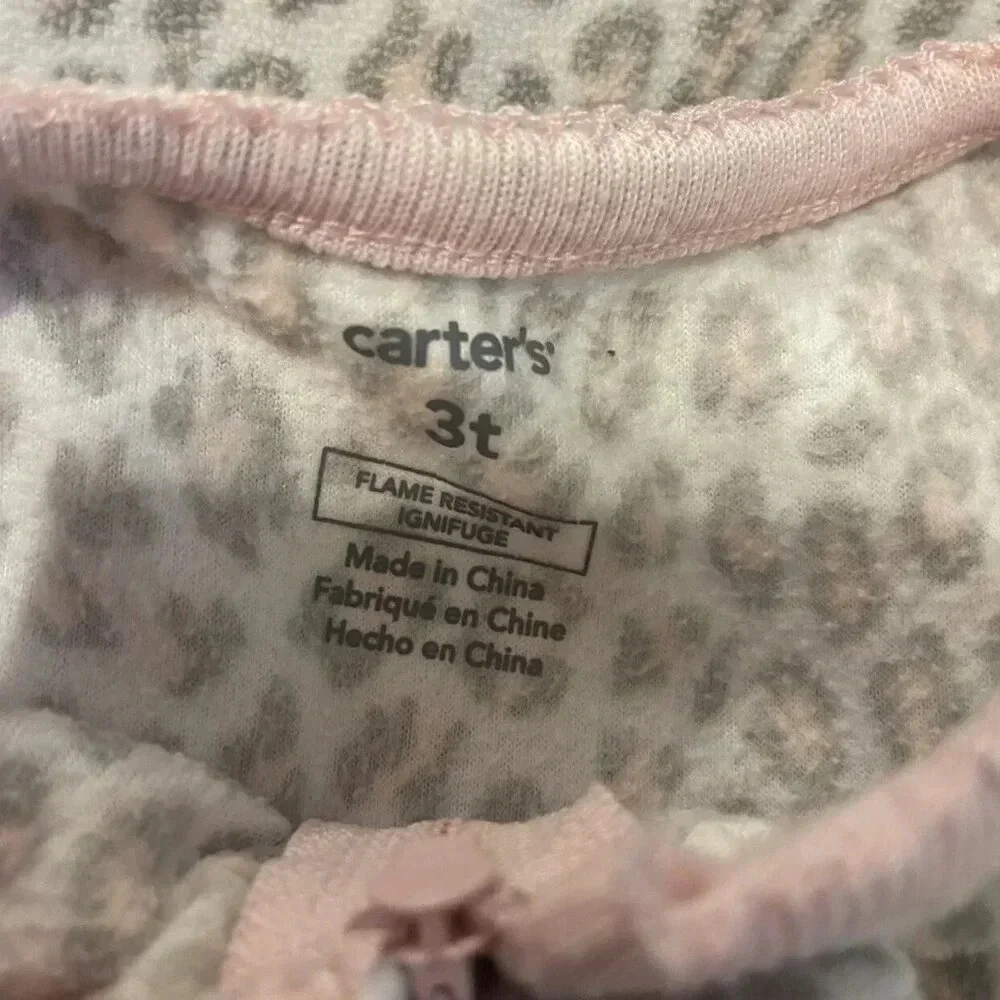 3T Carter's Cat Fleece Long Sleeve Footed Pajamas